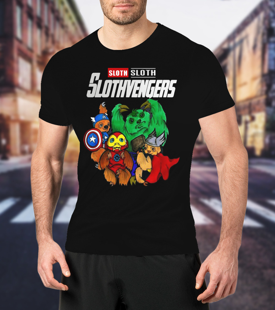 Slothvengers Avengers Endgame Parody Featuring Sloth Superheroes In Iconic Costumes T-Shirt