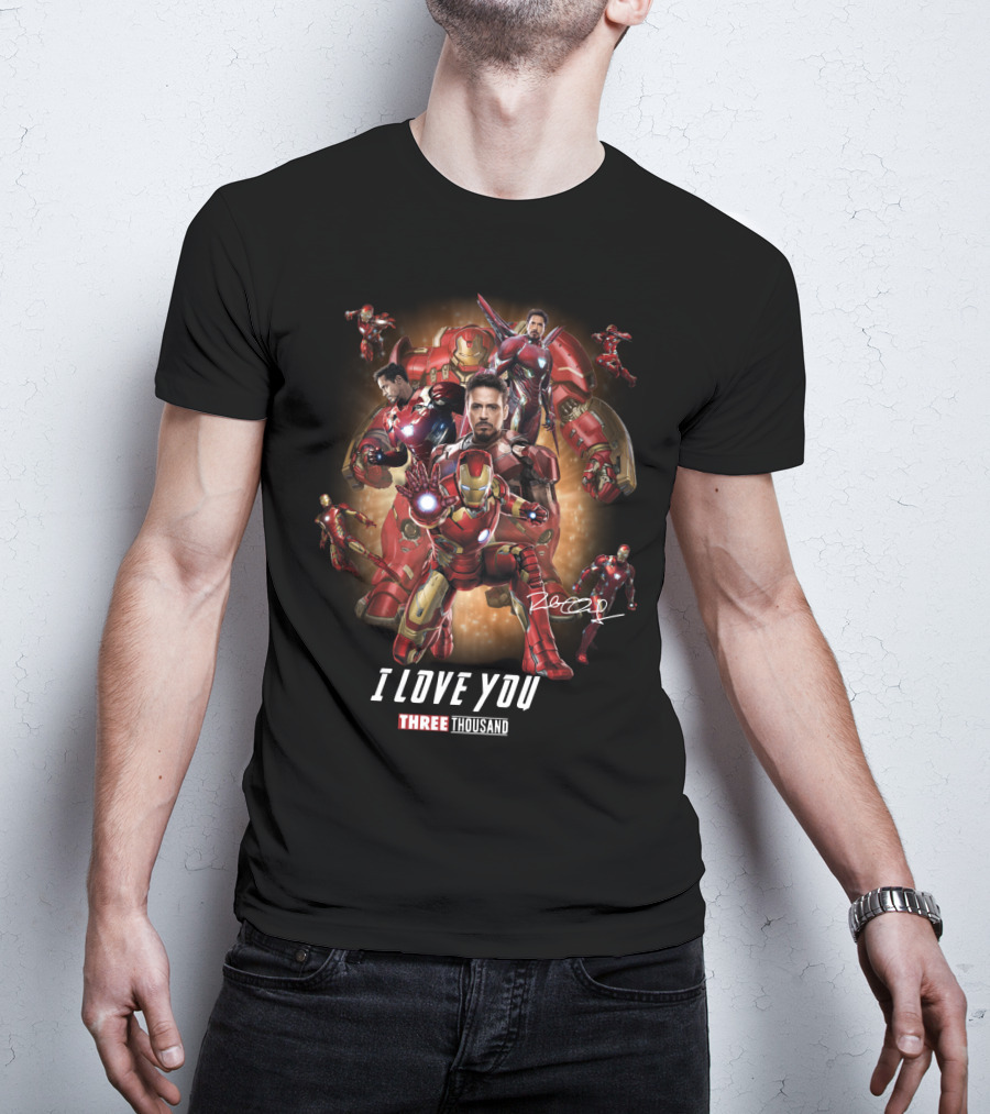 Avengers Endgame Iron Man I Love You Three Thousand Robert Downey Jr T-Shirt