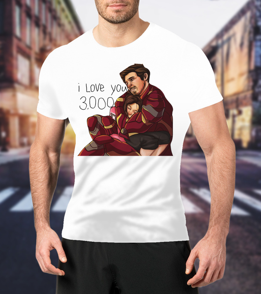 Avengers Iron Man Morgan Stark I Love You 3000 Dad Hug Marvel Reference T-Shirt