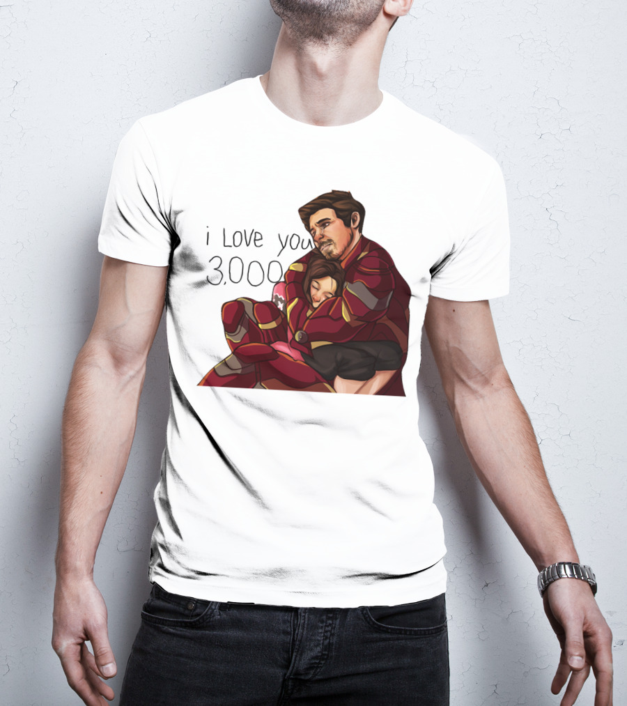 Avengers Iron Man Morgan Stark I Love You 3000 Dad Hug Marvel Reference T-Shirt