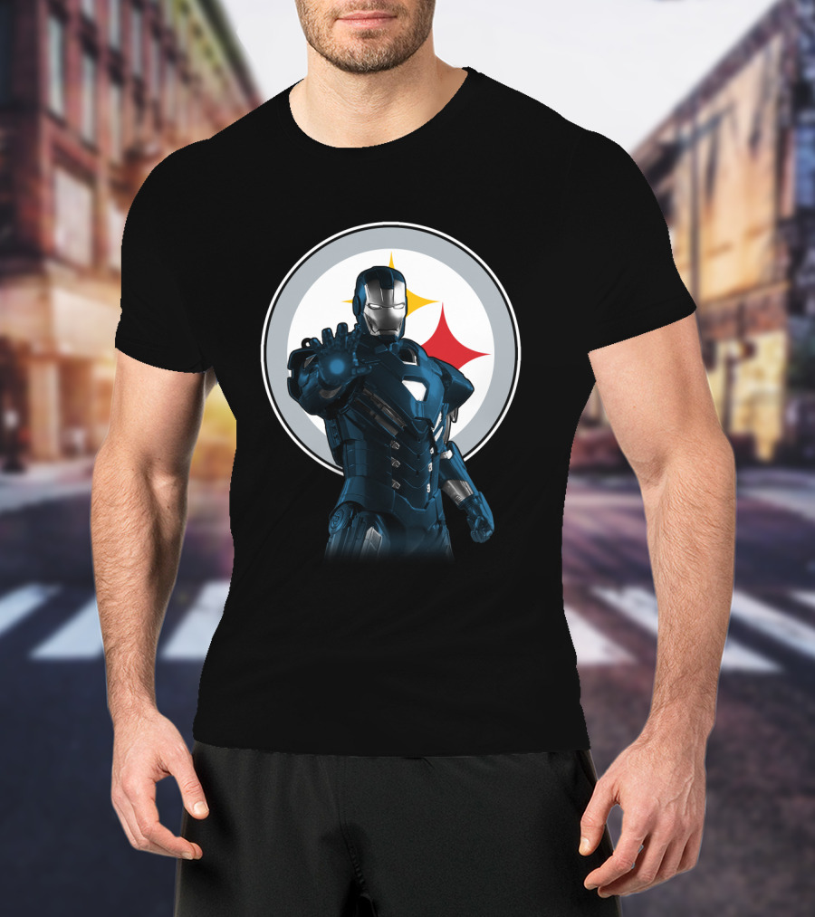 Iron Man Pittsburgh Steelers Friends Crossover T-Shirt