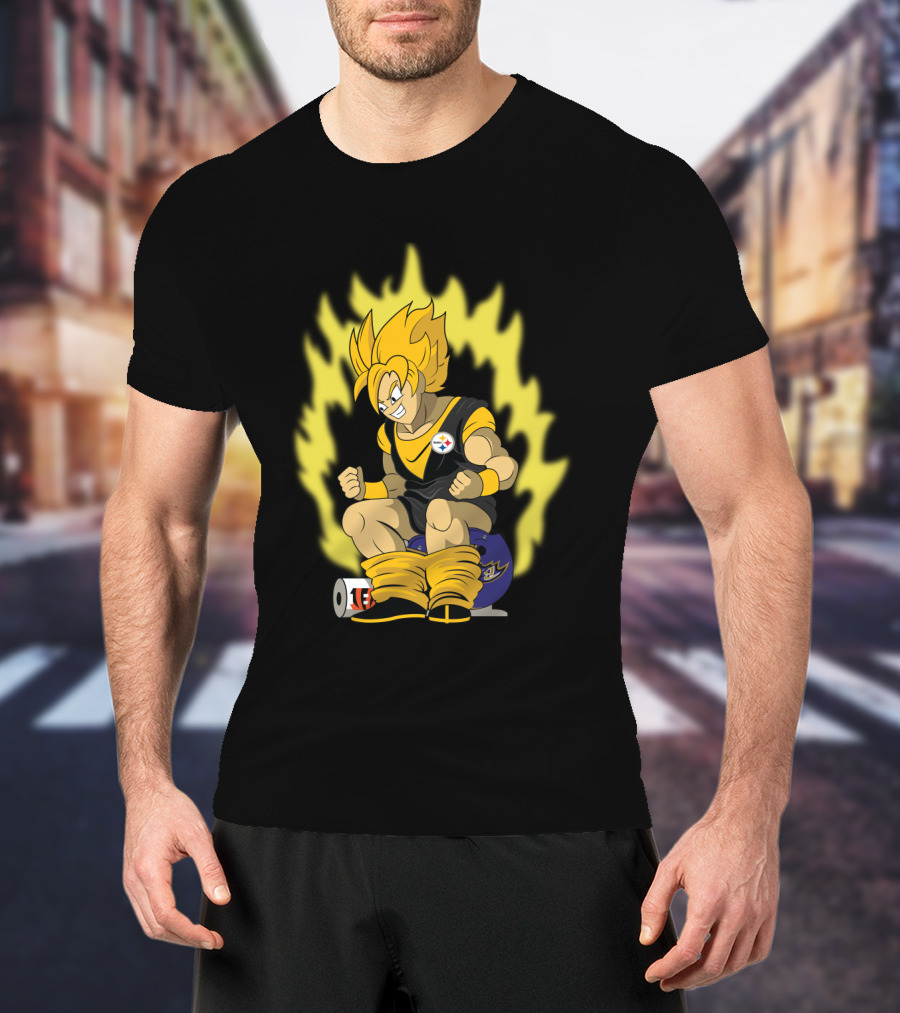 Pittsburgh Steelers Super Saiyan Football Fusion T-Shirt