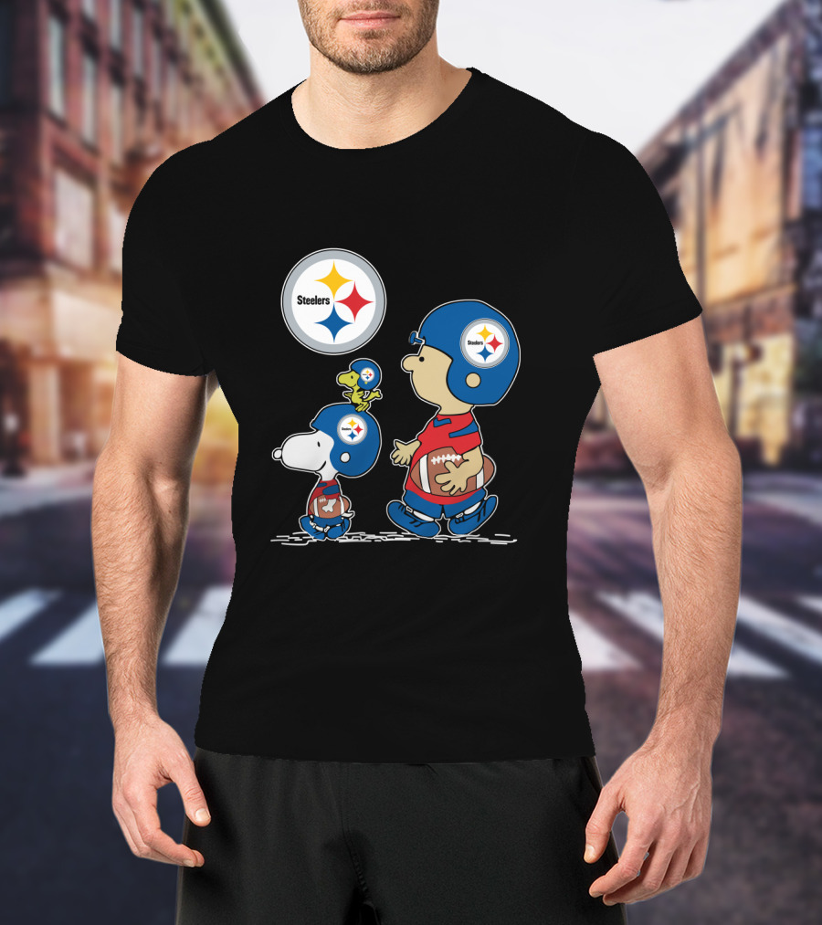 Pittsburgh Steelers Helmet Characters Football Woodstock T-Shirt