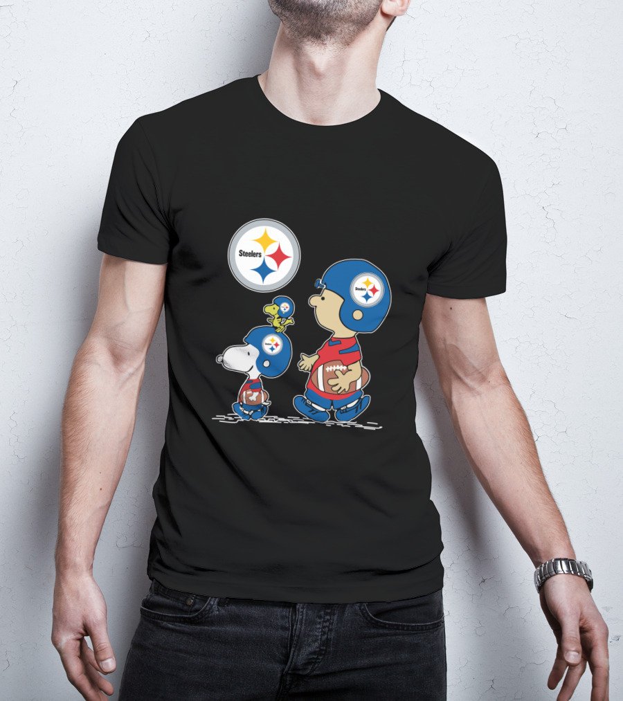 Pittsburgh Steelers Helmet Characters Football Woodstock T-Shirt