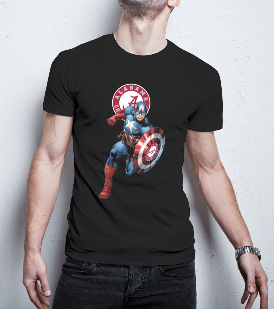 Alabama Crimson Tide Captain America Shield T-Shirt