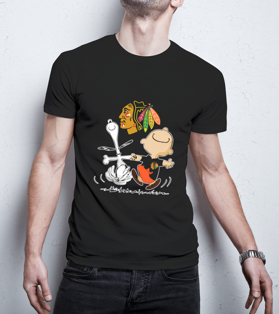 Chicago Blackhawks Peanuts Dancing Celebration T-Shirt