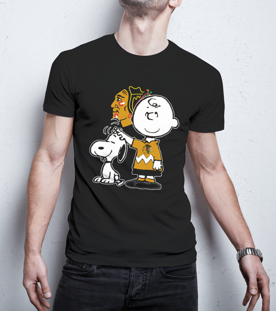 Chicago Blackhawks Charlie Brown And Snoopy T-Shirt