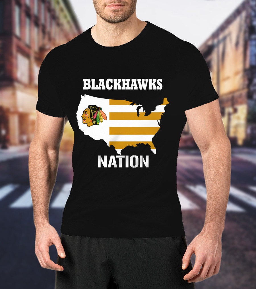 Blackhawks Nation Usa T-Shirt