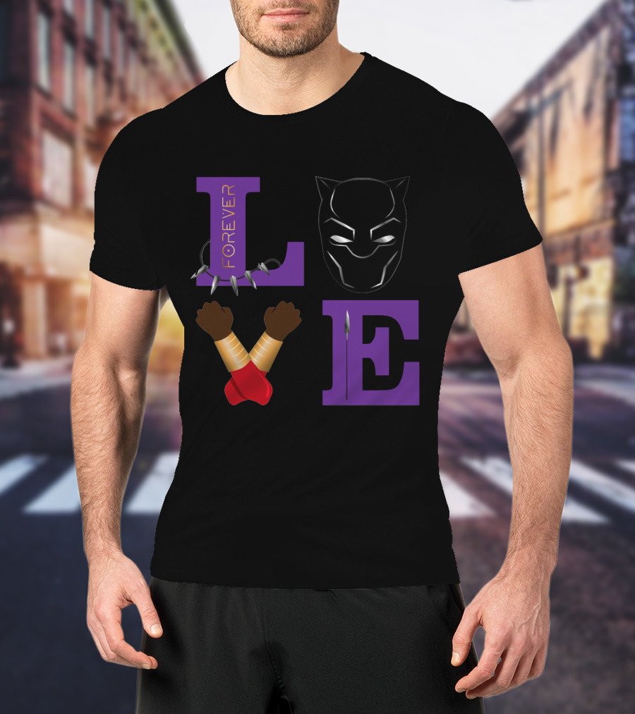 Love Forever Black Panther Wakanda Tribute T-Shirt