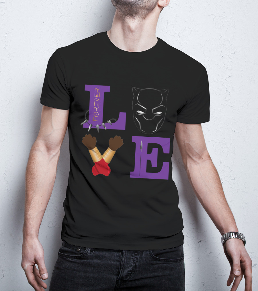 Love Forever Black Panther Wakanda Tribute T-Shirt