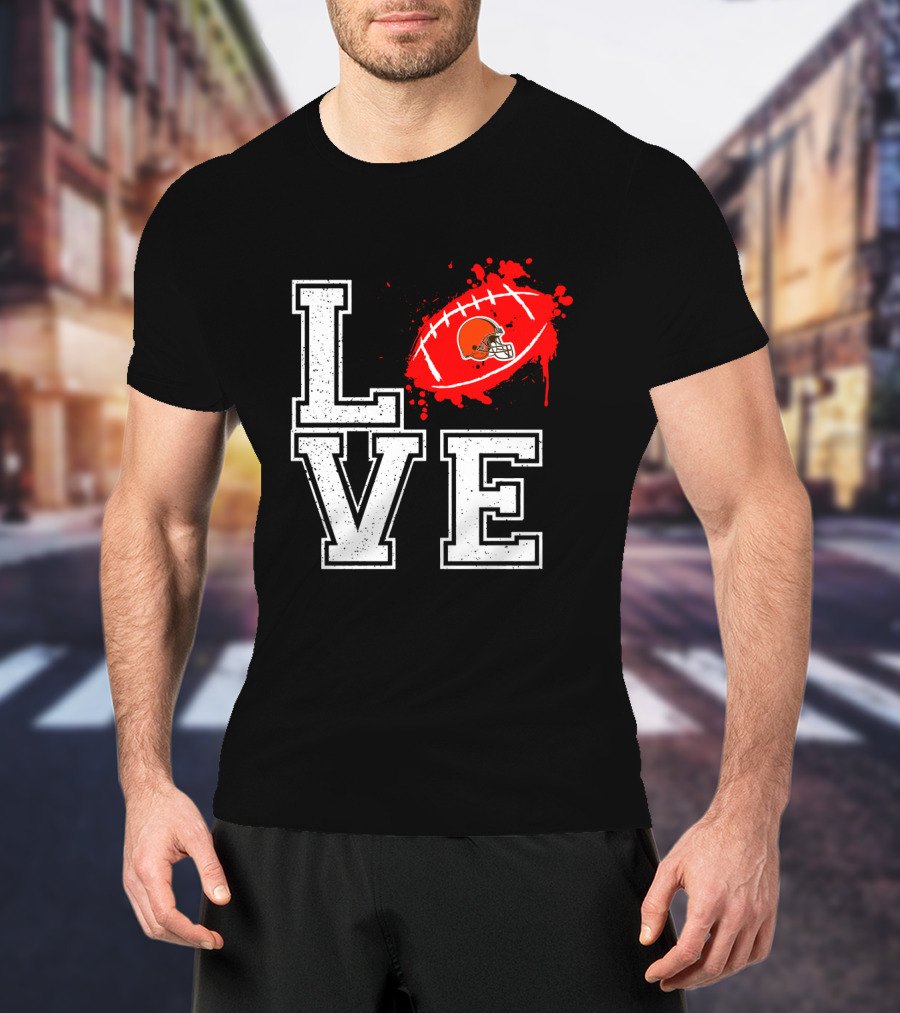 Love Cleveland Browns Football Helmet T-Shirt