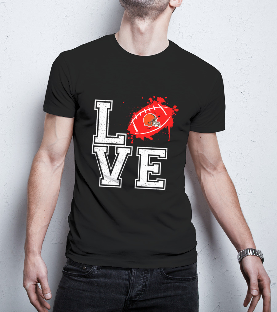 Love Cleveland Browns Football Helmet T-Shirt