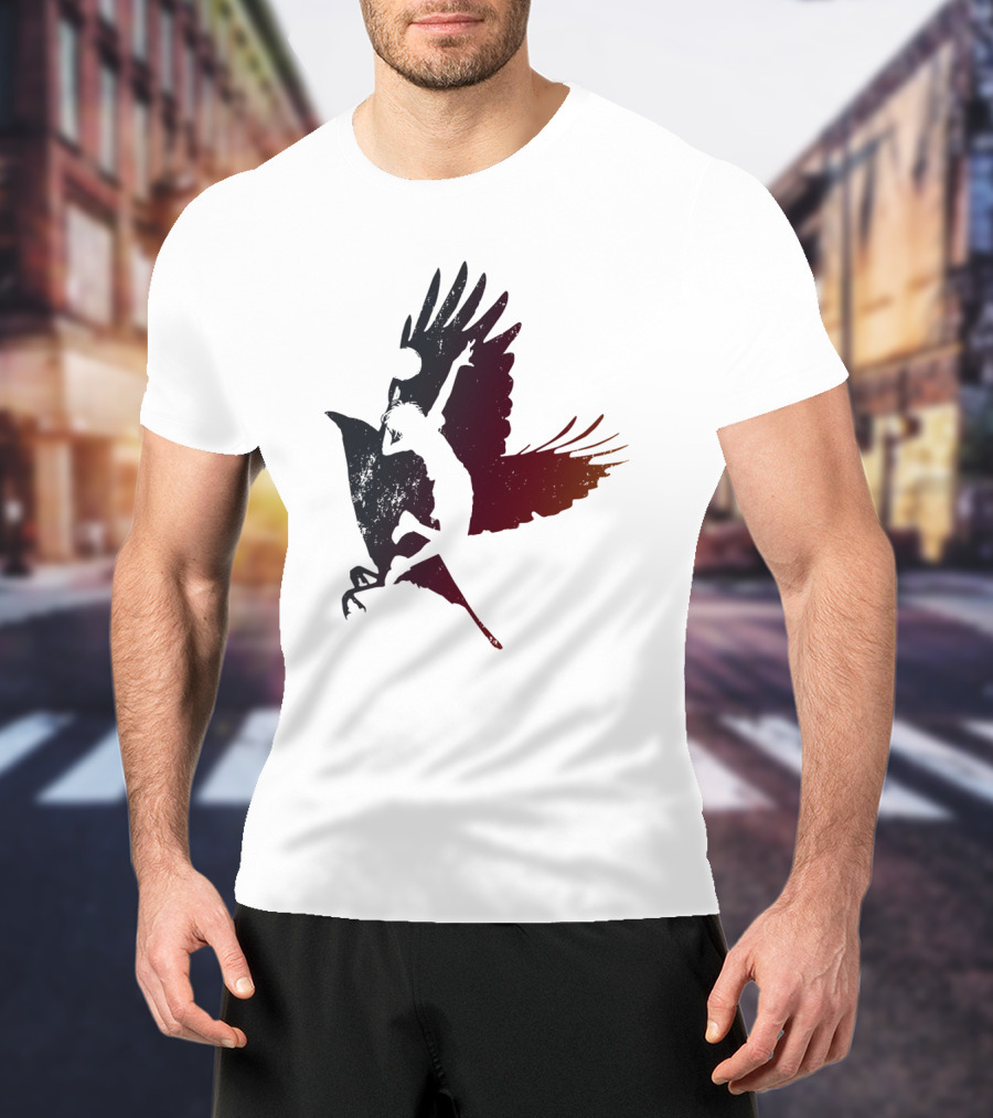 Volleyball Player Silhouette With Bird Wings T-Shirt