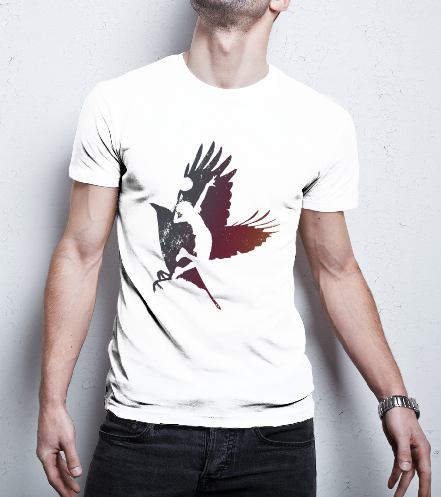 Volleyball Player Silhouette With Bird Wings T-Shirt