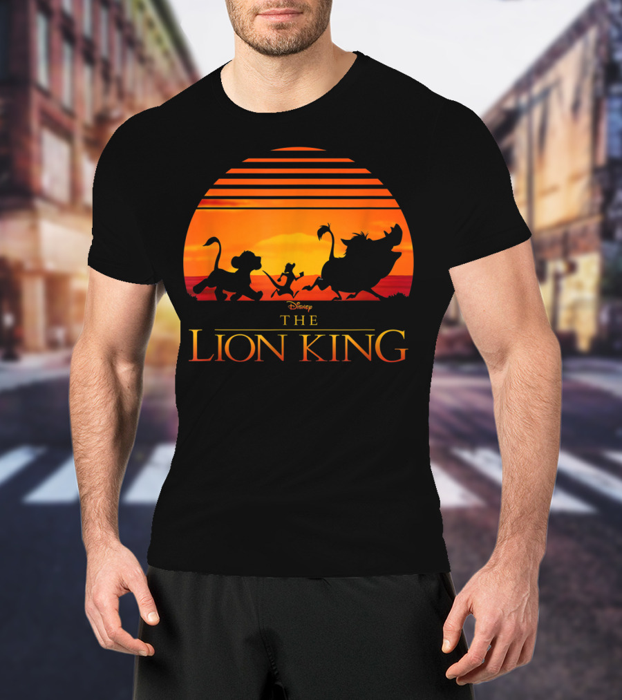 Disney The Lion King Silhouette Sunset Scene T-Shirt