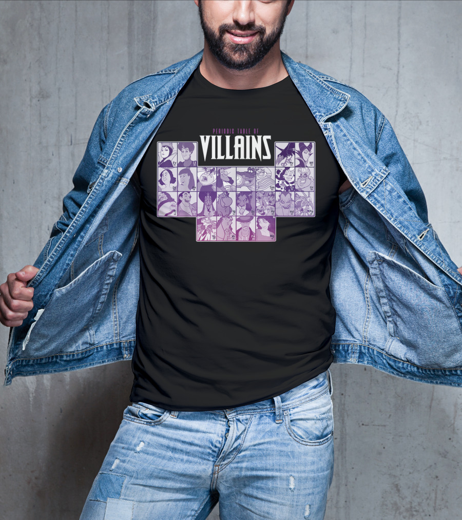 Periodic Table Of Disney Villains T-Shirt