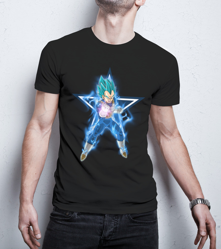 Dallas Cowboys Vegeta Super Saiyan Blue Star Fusion T-Shirt