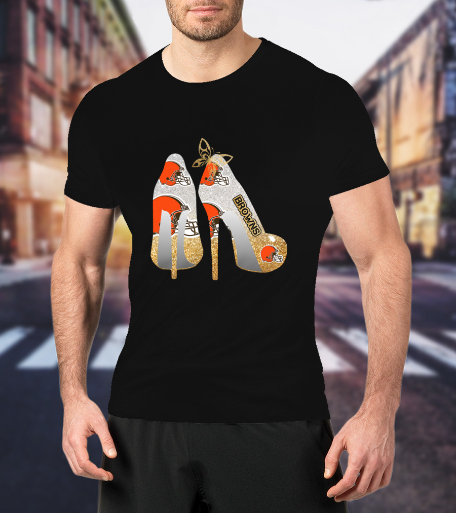 Cleveland Browns High Heels Helmets Bold Browns Fan T-Shirt