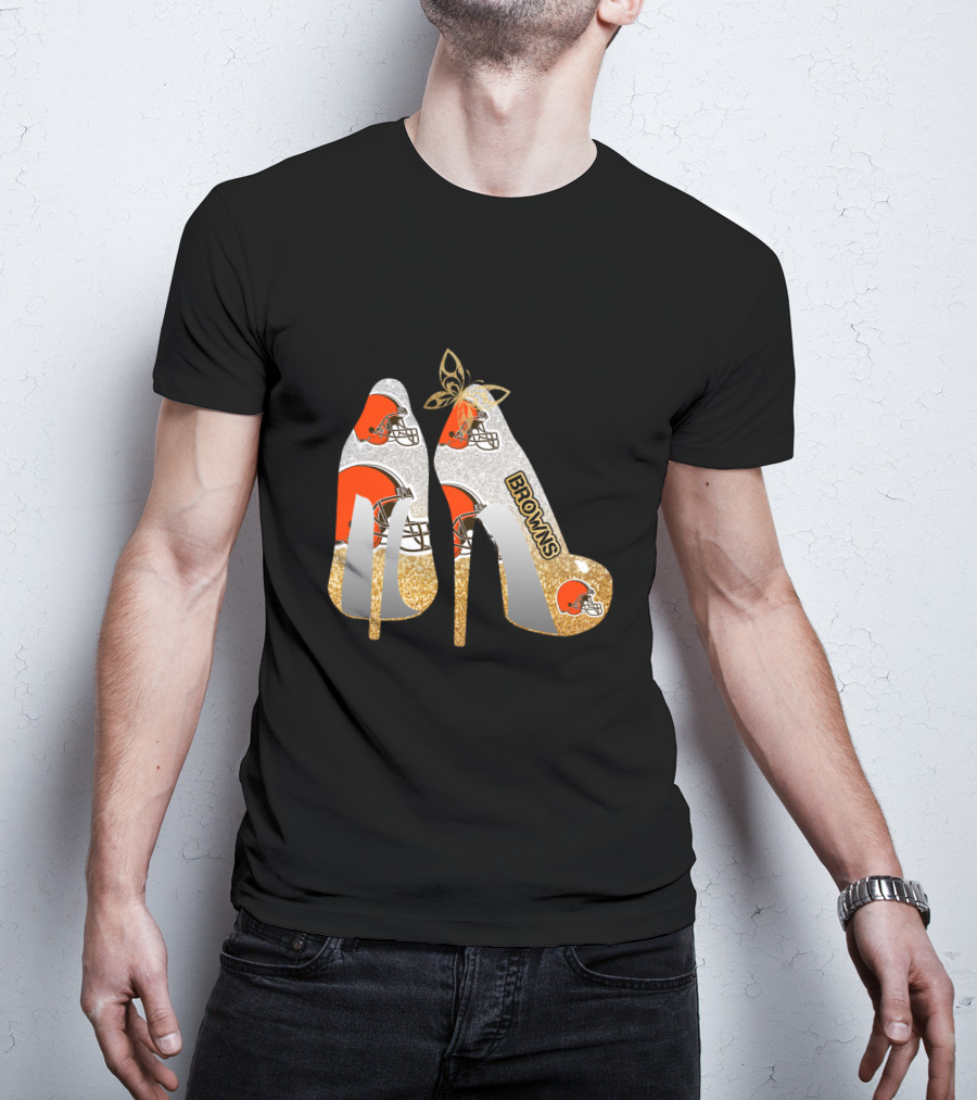 Cleveland Browns High Heels Helmets Bold Browns Fan T-Shirt