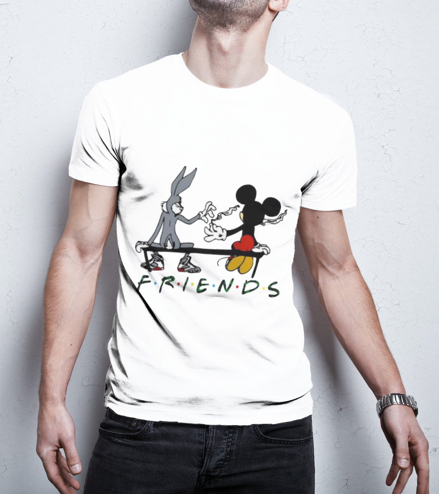 Friends Mickey Bugs Bench T-Shirt