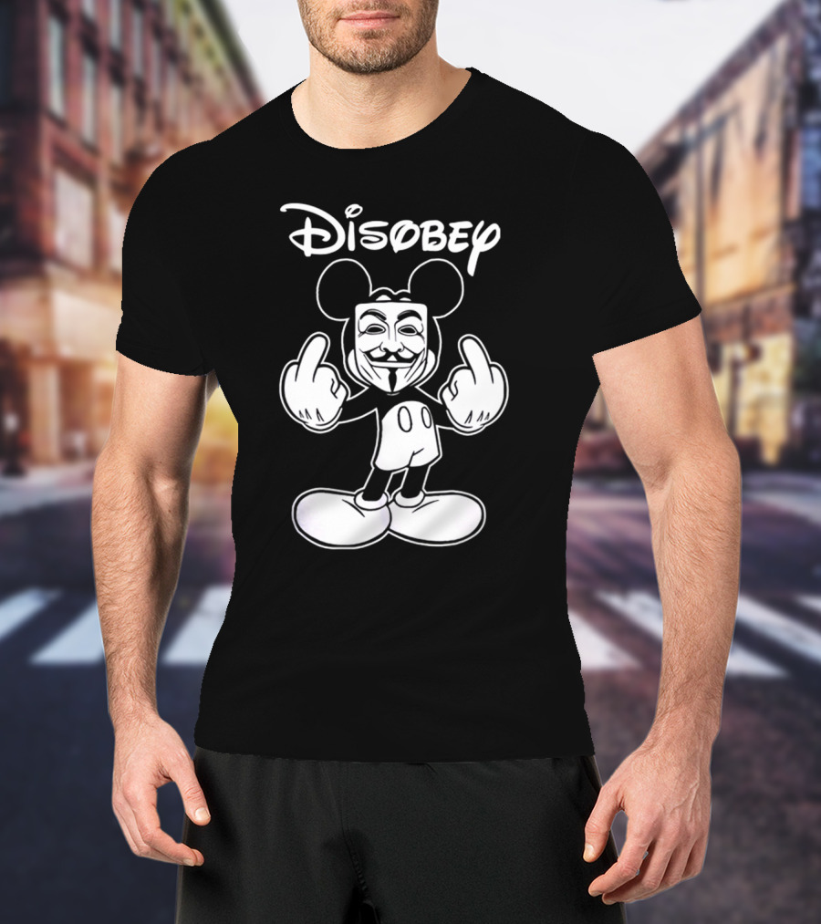 Disney Mickey Disobey Guy Fawkes T-Shirt
