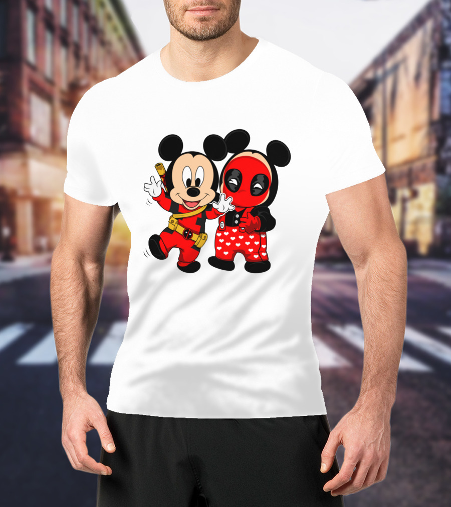Disney Mickey Mouse And Deadpool Mashup T-Shirt