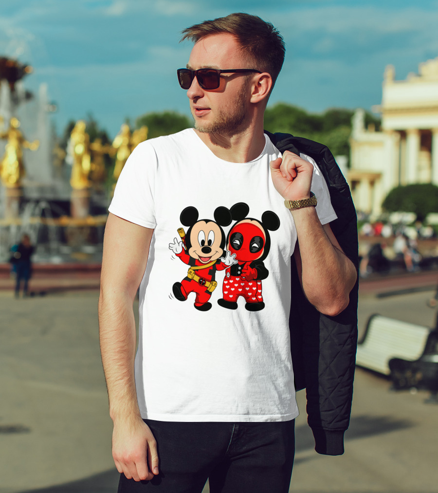 Disney Mickey Mouse And Deadpool Mashup T-Shirt