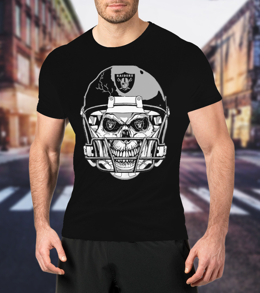 Raider Skull Helmet With Iconic Logo And Lightning Details T-Shirt
