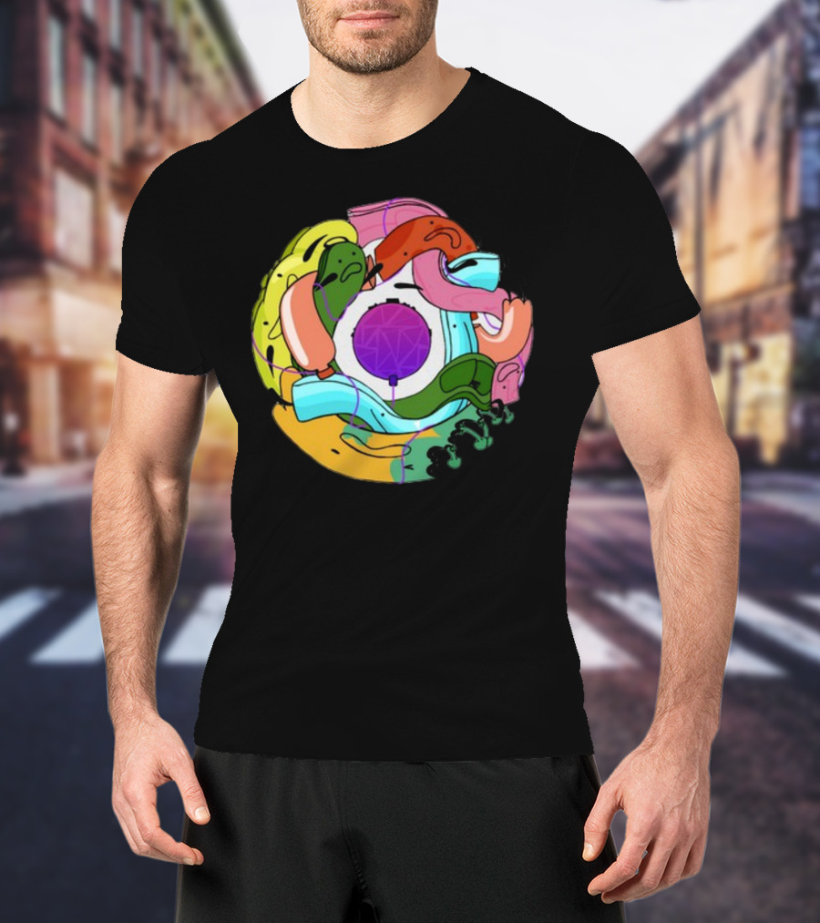 Long Ones Colorful Abstract Circular T-Shirt