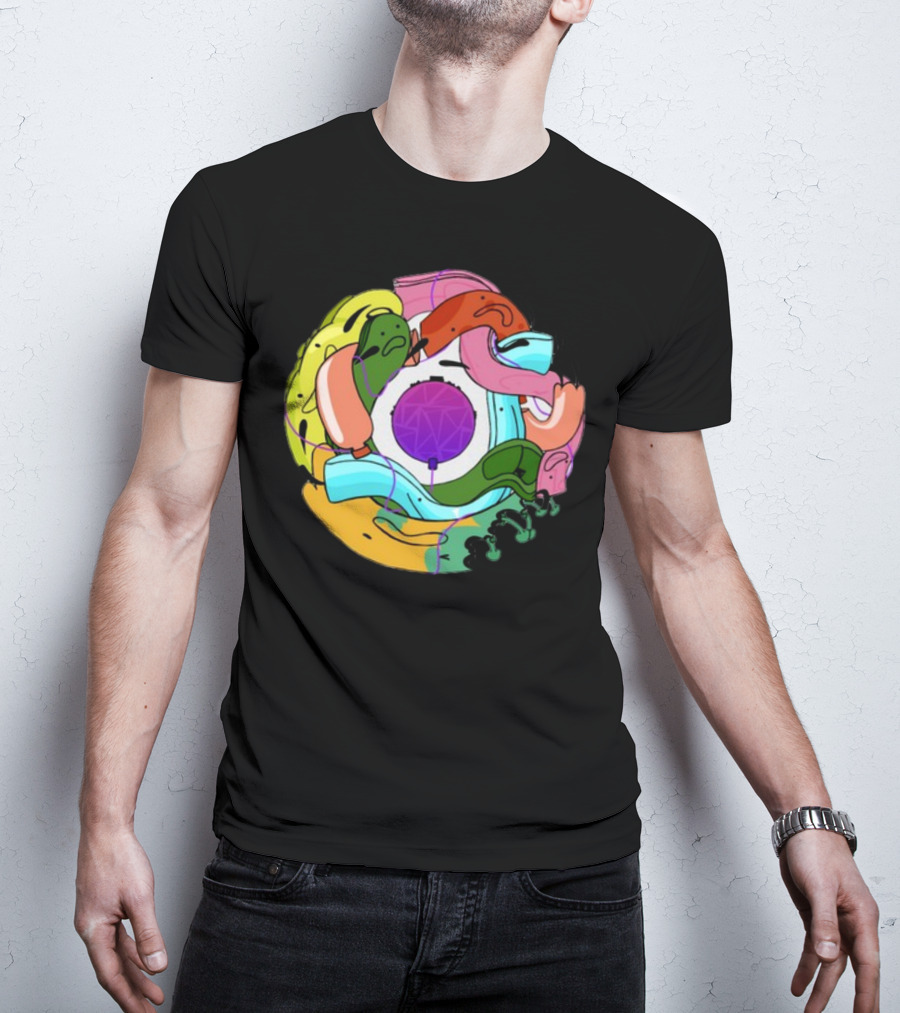 Long Ones Colorful Abstract Circular T-Shirt