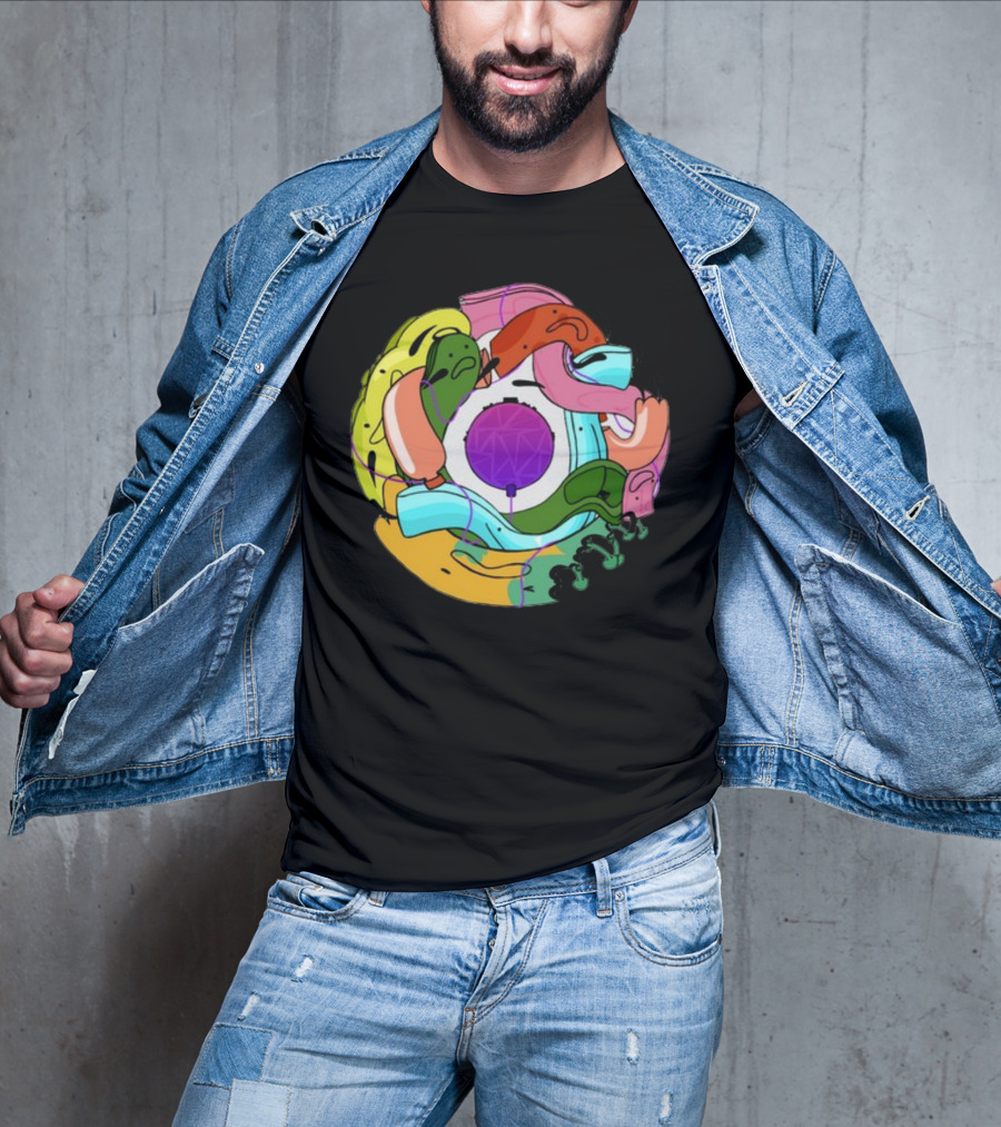 Long Ones Colorful Abstract Circular T-Shirt