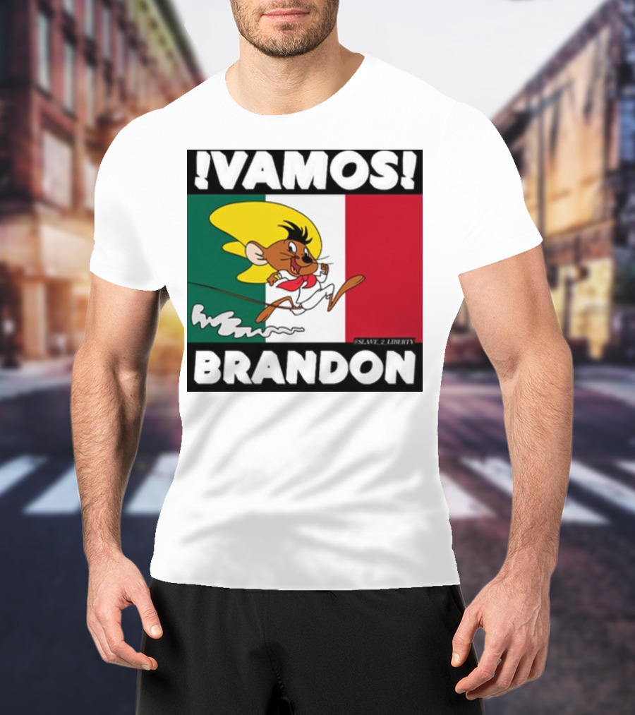 Vamos Brandon Mouse Mexican Flag T-Shirt