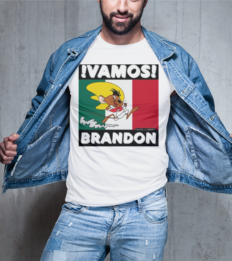 Vamos Brandon Mouse Mexican Flag T-Shirt
