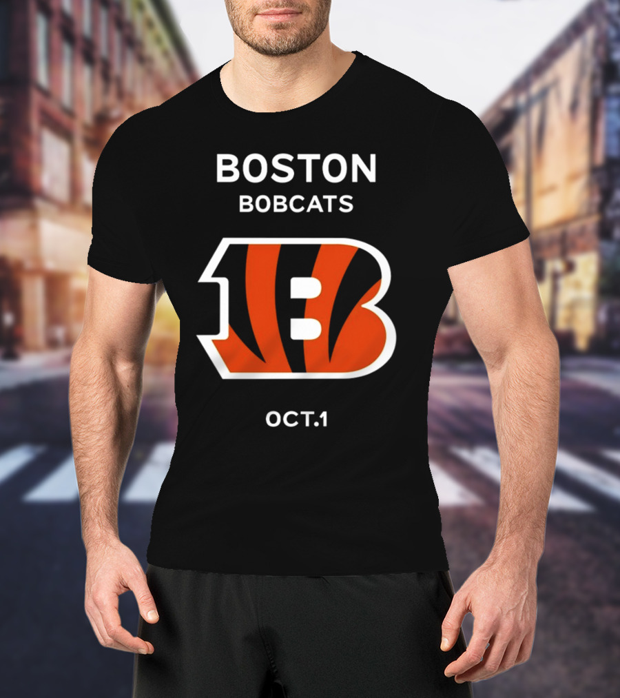 Boston Bobcats B Logo Oct 1 Tiger Stripes T-Shirt