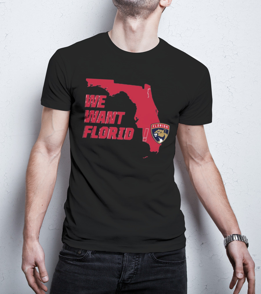 We Want Florida Panthers Map T-Shirt