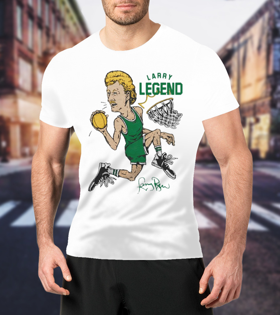 Larry Legend Layup Basketball Icon With Signature T-Shirt