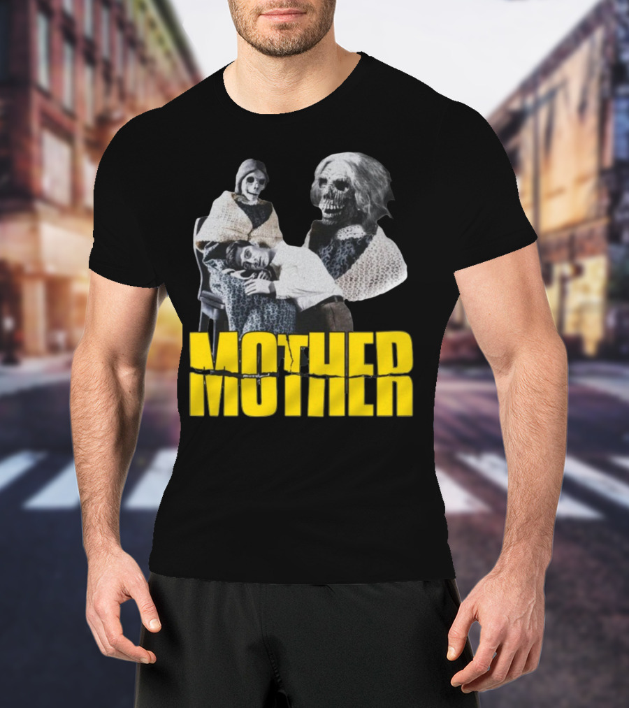 Mother Psycho Skeleton Horror Motif T-Shirt