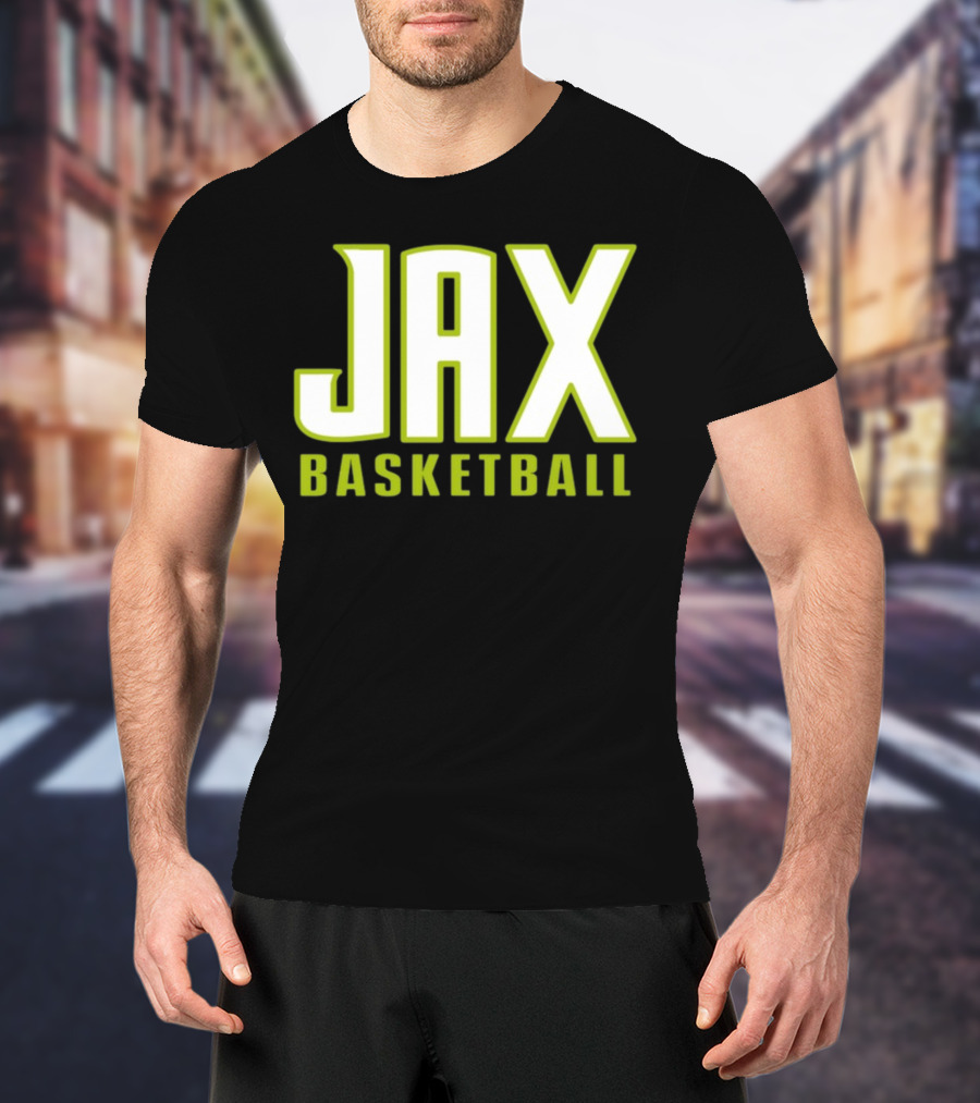 Jax Basketball Bold Neon Typography T-Shirt