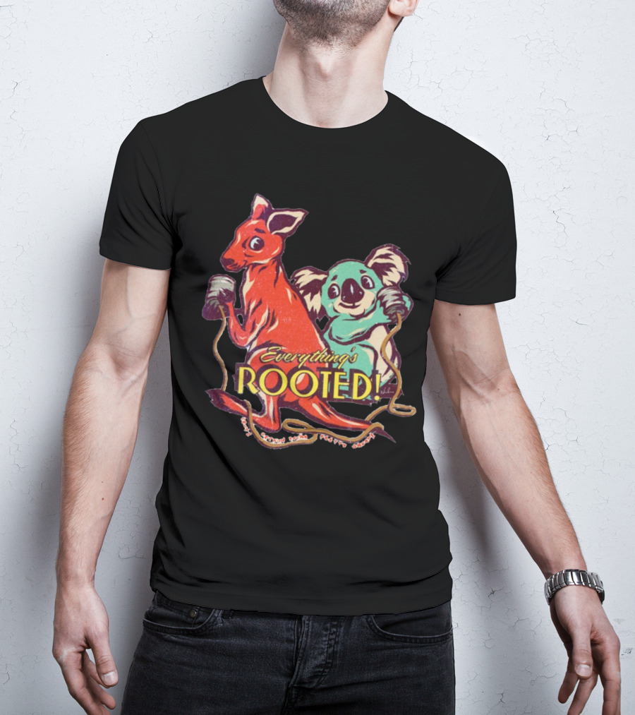 Everything's Rooted Kangaroo And Koala Play With Cords T-Shirt