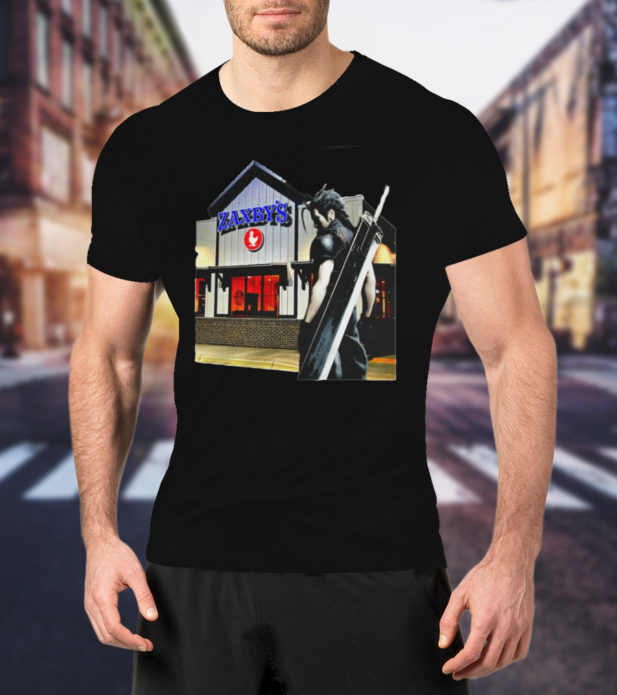 Zaxbys Meets Iconic Buster Sword Warrior At Restaurant Scene T-Shirt