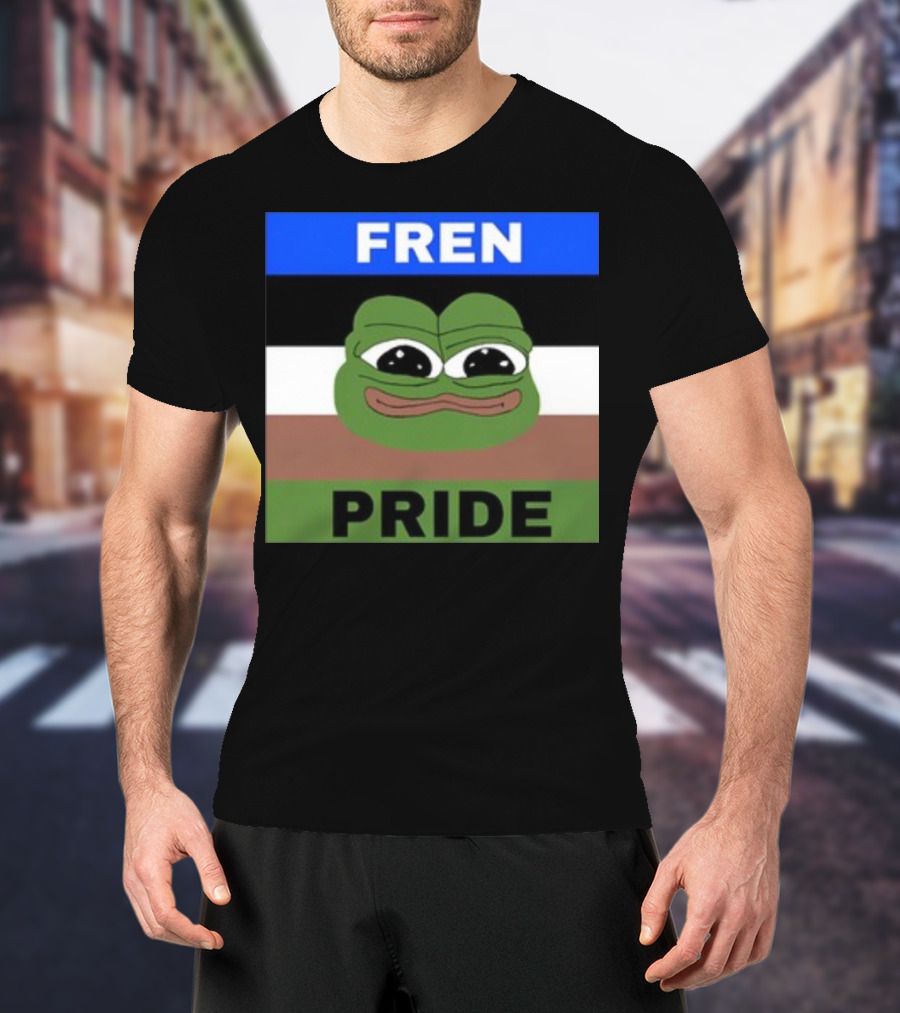 Fren Pride Pepe Flag Image T-Shirt