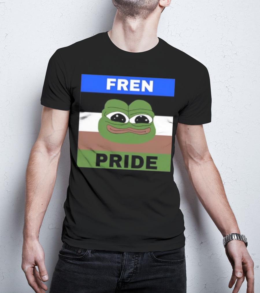 Fren Pride Pepe Flag Image T-Shirt