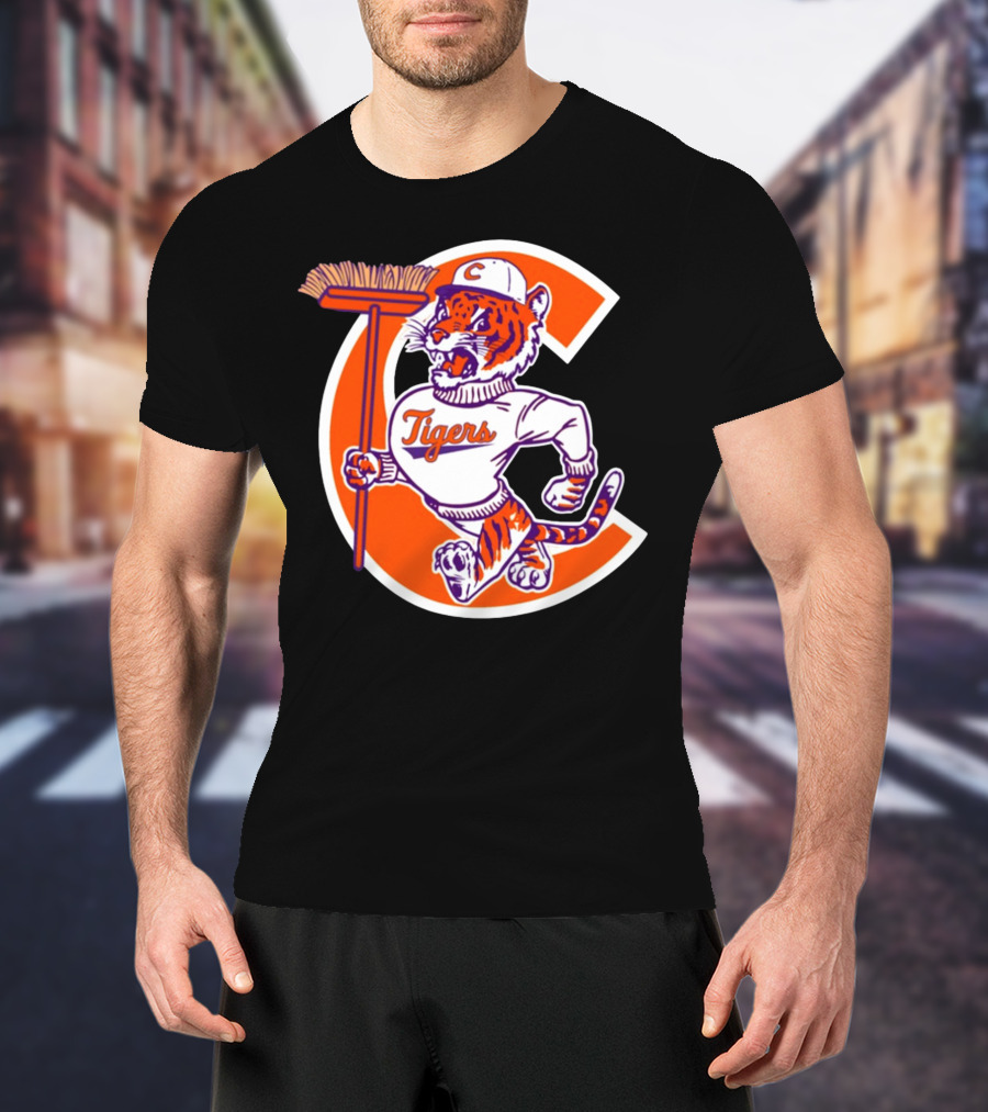 Austin Pendergist Tigers C Letter Mascot With Broom T-Shirt