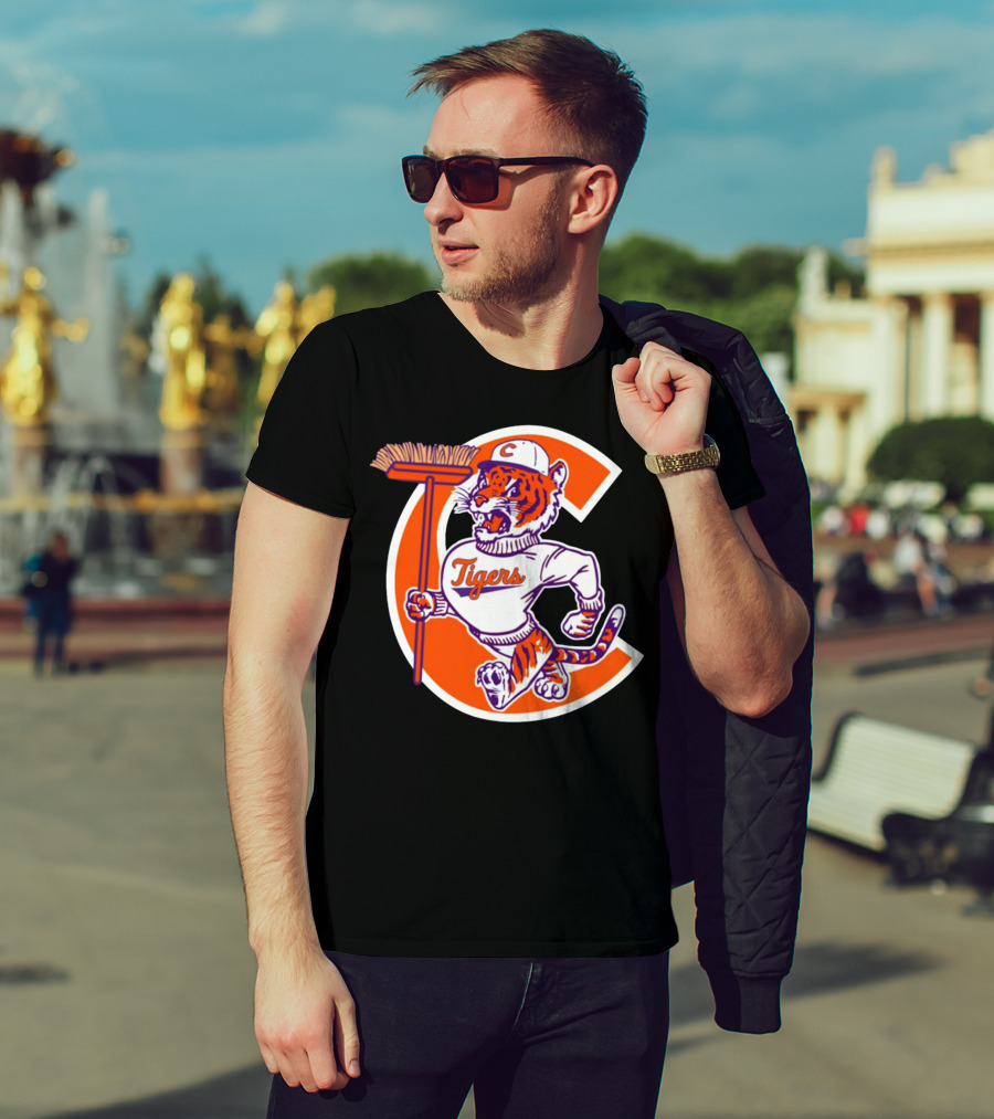 Austin Pendergist Tigers C Letter Mascot With Broom T-Shirt
