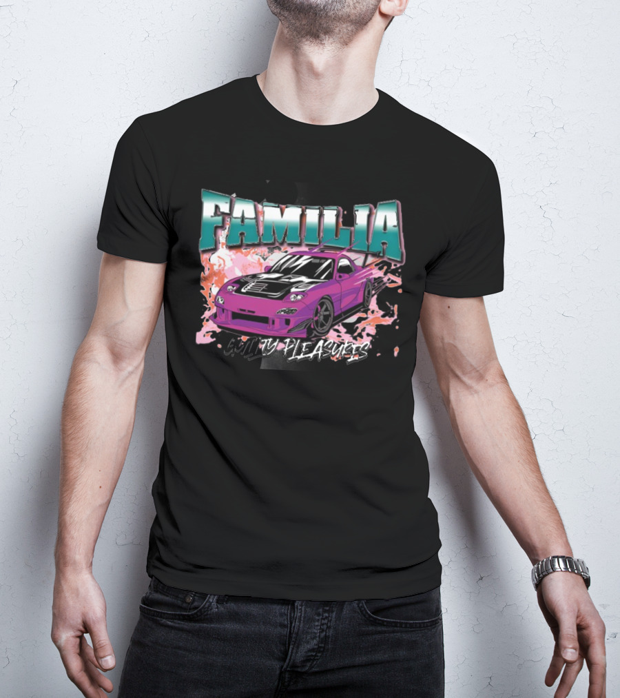 FAMILIA Guilty Pleasures Tryguys Car Explosion T-Shirt
