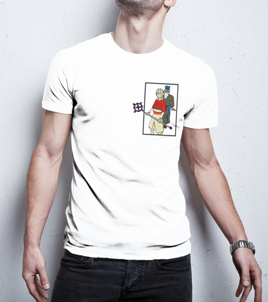 Avatar Aang And Wise Old Man With King Hat And Purple Staff T-Shirt