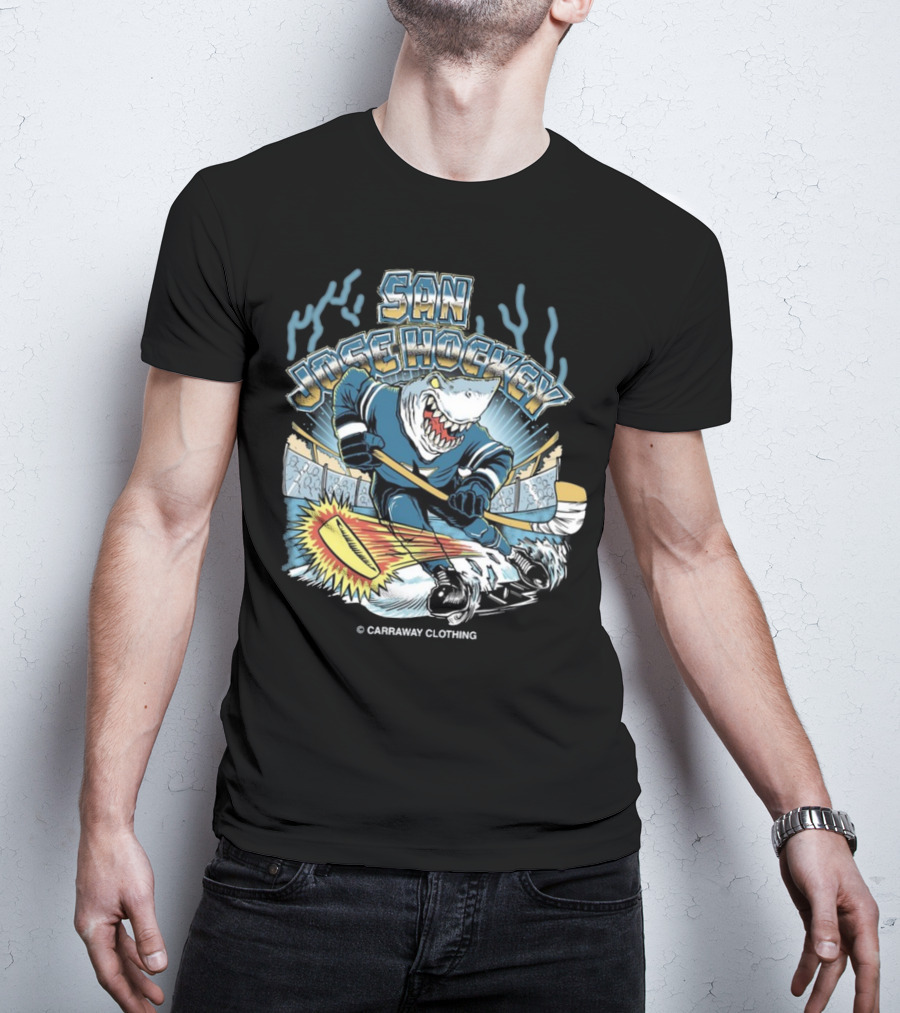 San Jose Hockey Shark Ice Action Caraway Clothing T-Shirt
