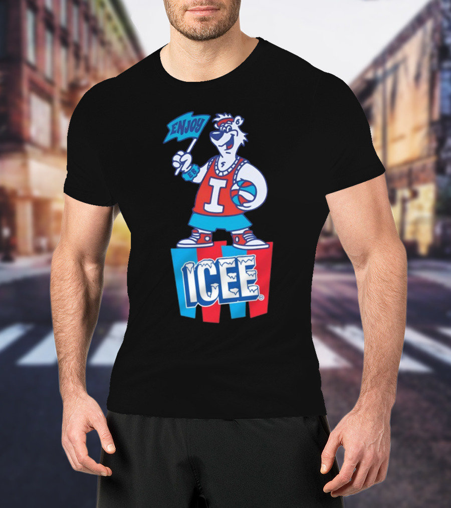Enjoy Icee Basketball Bear Iconic Frozen Drink Fun T-Shirt