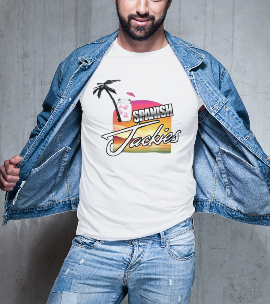 Spanish Jackies Sunset Palm Tree Drink T-Shirt