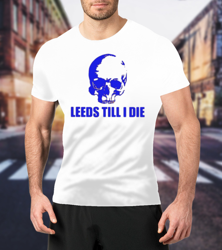 Leeds Till I Die Blue Skull T-Shirt